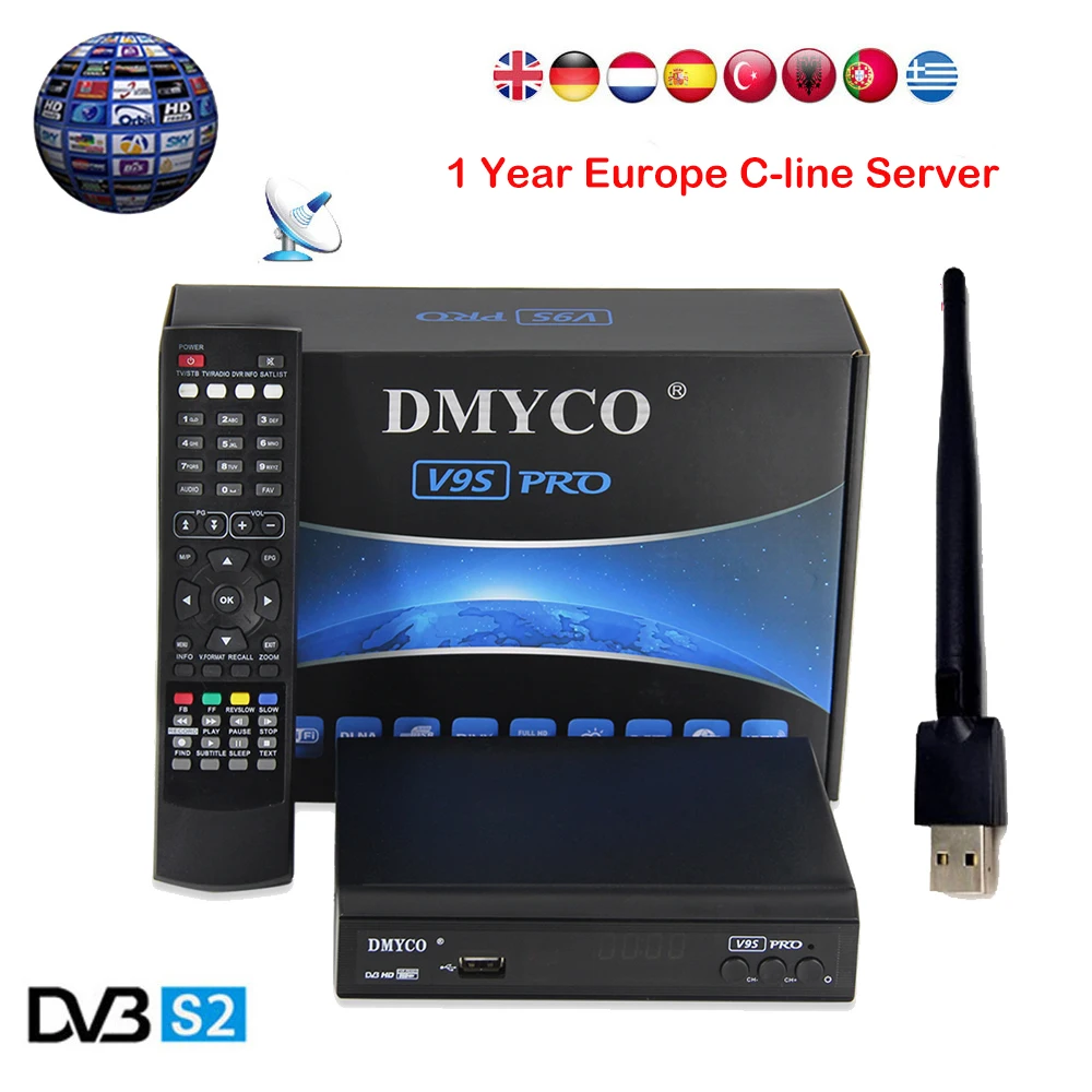 1 год Европа 7 кабель Испания V9S PRO DVB S2 спутниковый ресивер Full HD 1080P MPEG 5 поддержка
