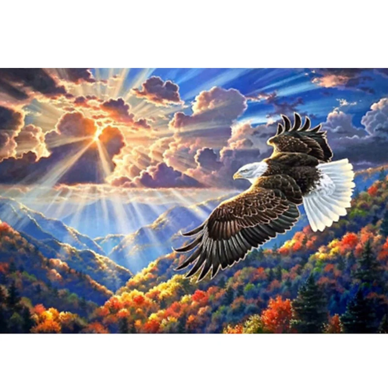 Flying Eagle Majesty 5d Diamond Embroidery Animal Whole Scale Mosaic Pattern Diamond Painting Diy Beads Cross Stitch Embroidery