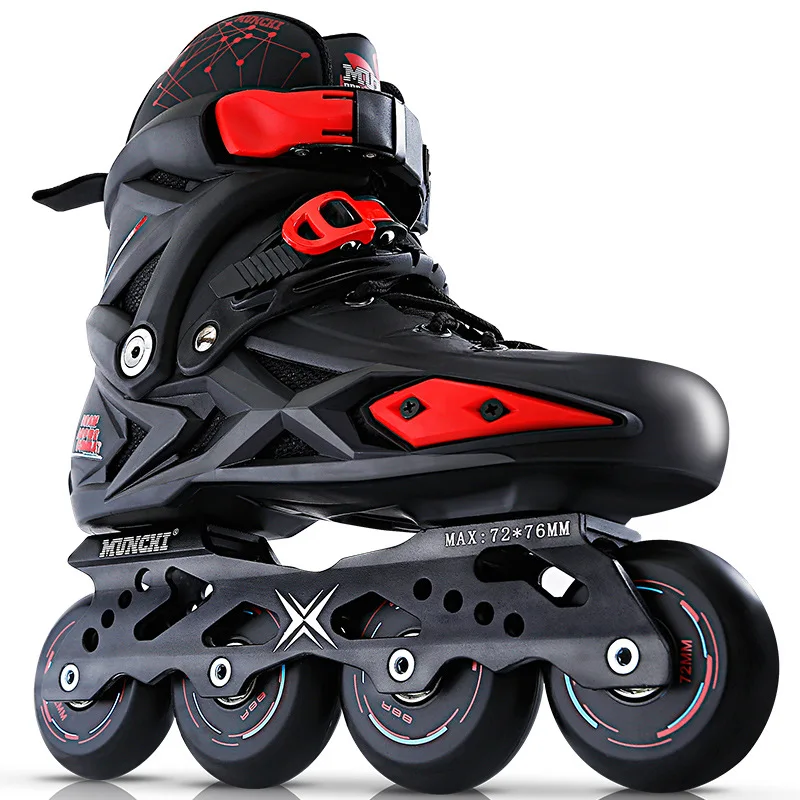 

Black Red Adults Professional Inline Skate Shoes Patines Freestyle Outdoor Roller Skating Boots Sneakers Athletic Shoes