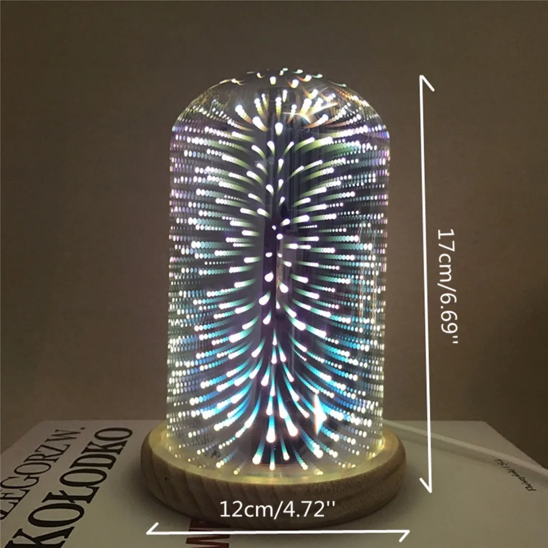 1pc 3D USB Glass Starburst Colorful LED Table Lamp Accent Bedside Night Light Decor 2019 Newest