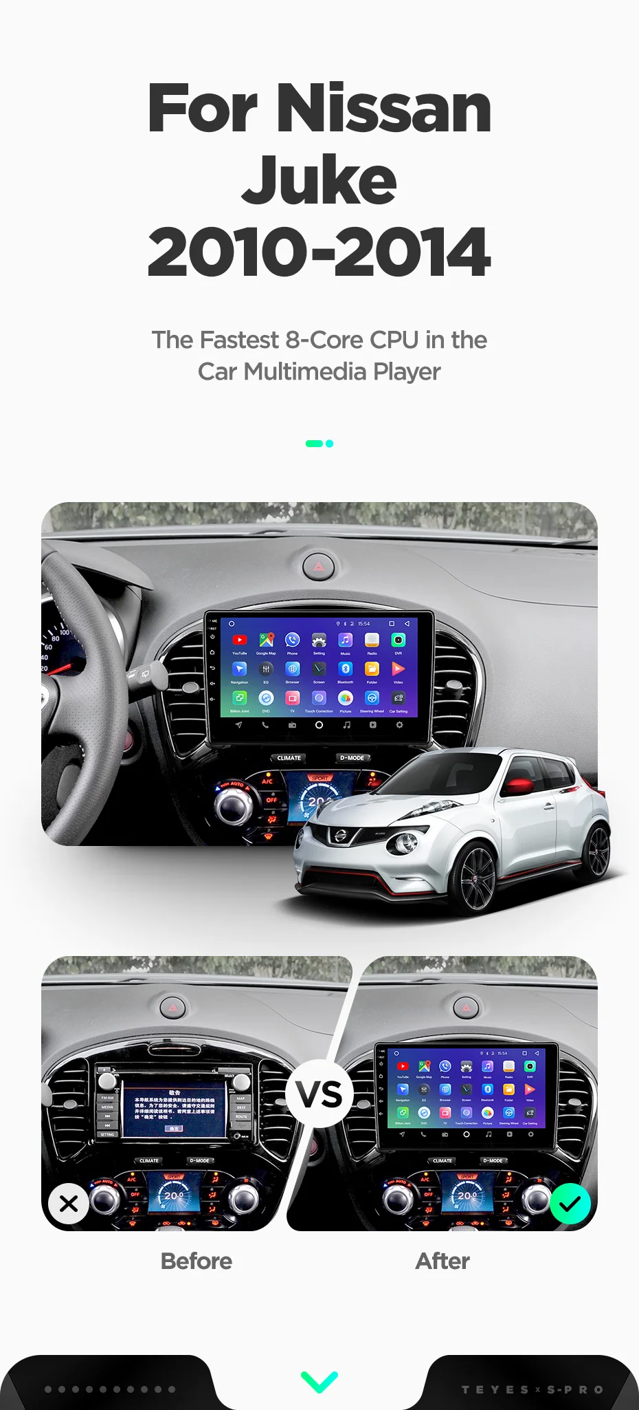 Discount TEYES SPRO Car Radio Multimedia no 2 din android Video Player Navigation GPS For Nissan juke 2010-2014 YF15 Infiniti ESQ 2011-20 4