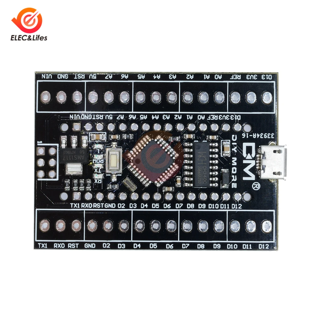 CH340 NANO V3.0 ATMEGA328P CH340G nano 3,0 V3 контроллер 2 в 1 микро USB терминал щит адаптер плата расширения для Arduino