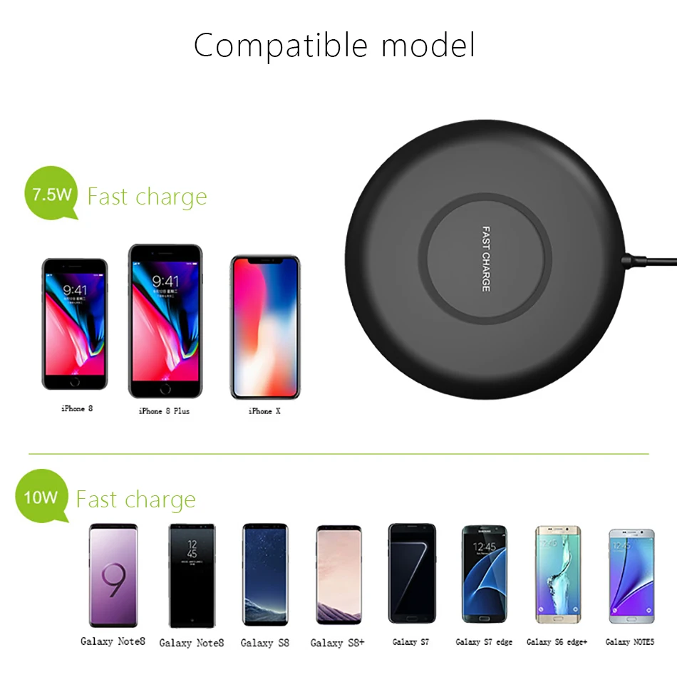 !ACCEZZ 7.5W Fast Qi Wireless Charger For iPhone X 8 8 Plus 10W Waterproof Quick Charging For Samsung Galaxy S8 S9 Plus S7 Edge (14)