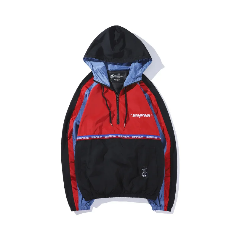 Maxulla Men's Anorak jackets half zipper Hip hop Pullover streetwear stylish Hip Hop jackets hooded jacket street wear Mla015