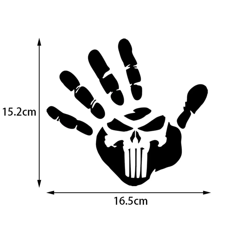 16.515.2CM Personalized Custom Handprint Punishment Skull Car Stickers Interesting Car Styling Vinyl Decals (5)