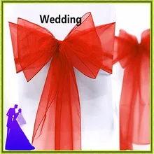 Marious бренд 100 шт органза красный стул Декор-покрытие Свадьба для стула створки дешевые украшения для продажи