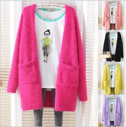 2016 Autumn Winter Women Pockets Knitwear Sweater Cardigan Female Casual Knitted Mohair Cardigans Ladies Long Warm Sweaters Coat 2016 Autumn Winter Women Pockets Knitwear Sweater Cardigan Female Casual Knitted Mohair Cardigans Ladies Long Warm Sweaters Coat