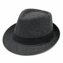 Mistdawn Модные женские и мужские соломенная Мужская мягкая фетровая шляпа летняя пляжная шляпа от солнца черная лента Размер 58 см