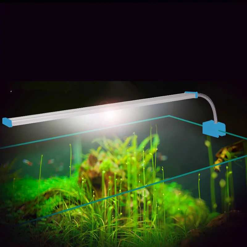 

Led Aquarium Light Aluminum Alloy Body Fish Tank Lamp With Flexible Clip White and Blue Color Lighting 3w 7w 12w 14w 16w 18w