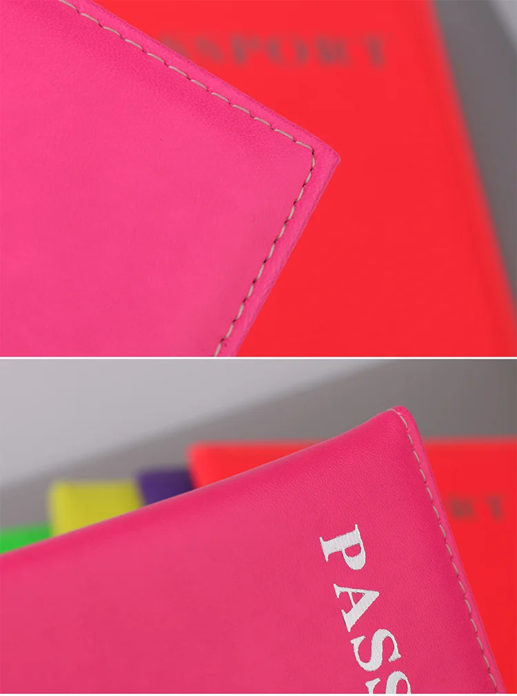 ForeverFriendsLavender fluorescent Passport Holder Cover PU Lear ID Card Fashion Travel passport Covers passport credit Case -