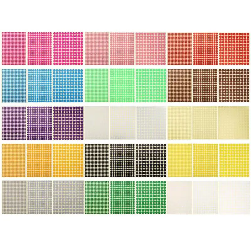 

15pcs/set DIY Sticker Colorful Writing Round Sticker Dot Self-adhesive Paper Tag/29
