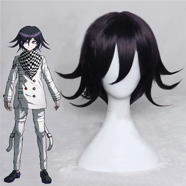 Danganronpa V3 Killing Harmony Kokichi Oma Leader Косплей Костюм+ шапка шарф - Цвет: wig only