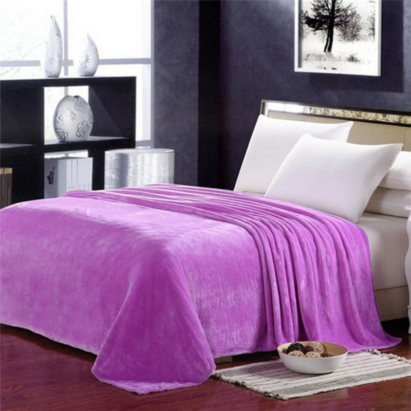 

Home Textile Solid Air/Sofa/Bedding Throws Flannel Blanket Winter Warm Bedding Bedsheet Soft Velvet Solid Home Bed P0.2