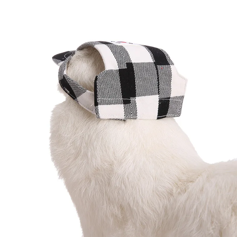 Fashion Plaid Pets Cap Hat Dog Cat Headband Summer Outdoor Headdress Costumes Hair Band Sun Hat Festival Cat Dog Band 40JA11 (9)