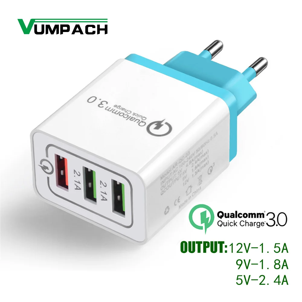 Устройство для быстрой зарядки Vumpach USB 3 0 iPhone X iPad Samsung S9 Xiaomi 8 mi Huawei|Зарядные
