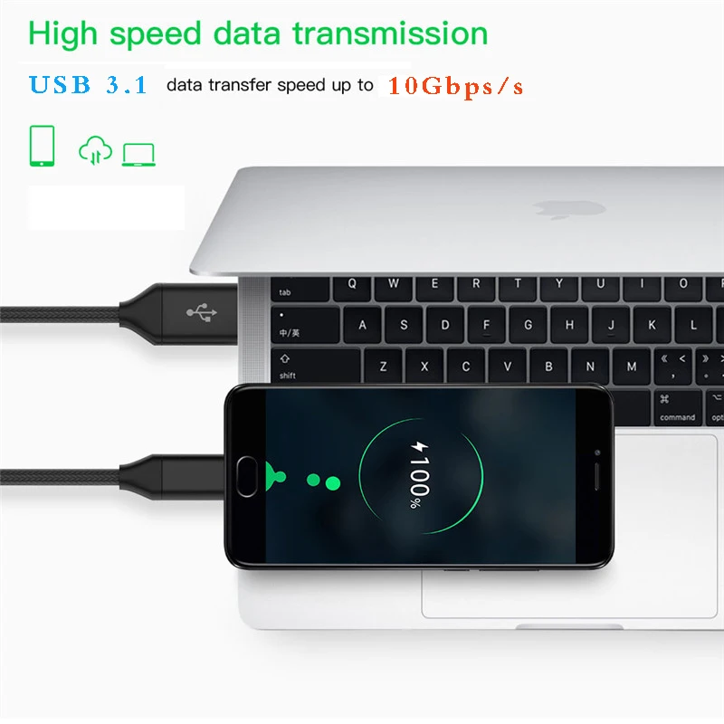 Супер быстрый 5А usb type C кабель USB3.1 type-C штекер USB Женский usb-c зарядный кабель для передачи данных для huawei mate 10 P10 P20 Pro