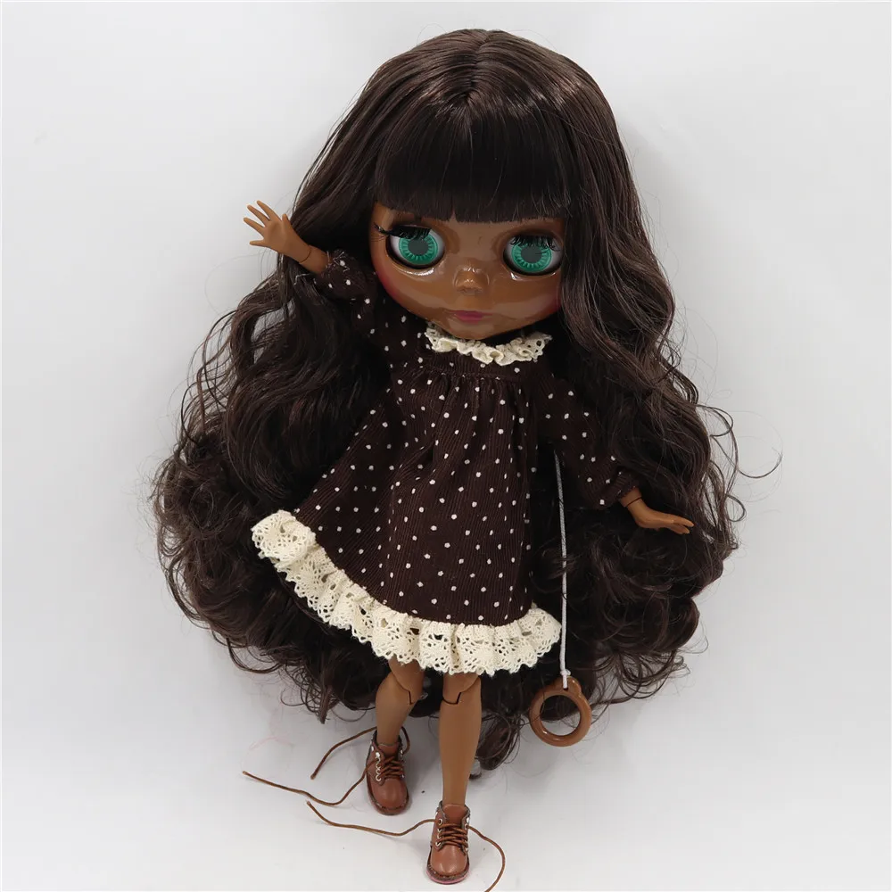 Boneca Blyth ICY DBS, Pele Super Negra Escura, Rosto Brilhante, Corpo Articulado, Cabelo Castanho Escuro. Nº BL0222/950_voghion.com