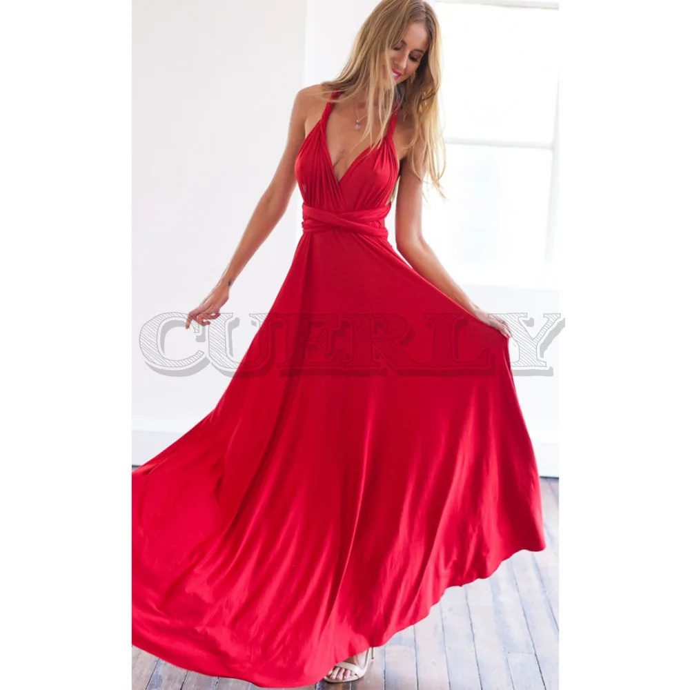 

Sexy Women Multiway Wrap Convertible Boho Maxi Club Red Dress Bandage Long Dress Party Bridesmaids Robe Longue Femme