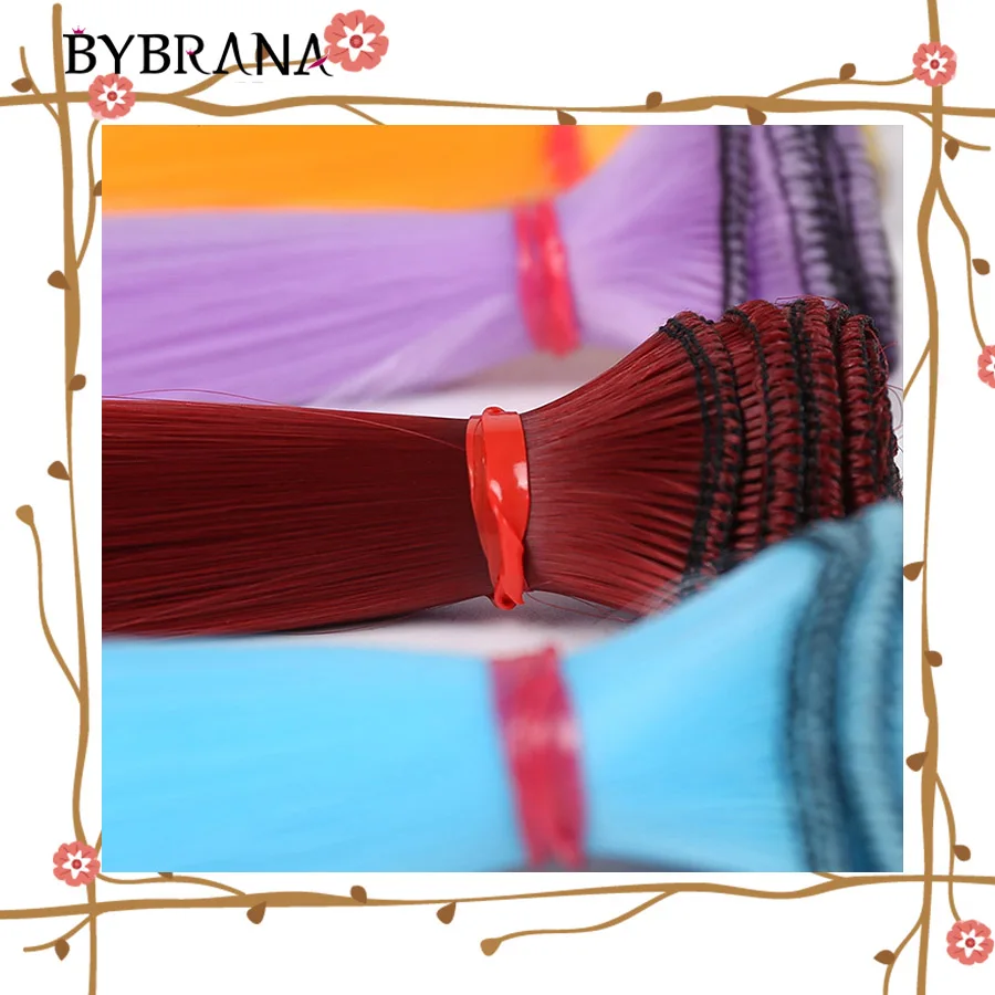

Bybrana 1 piece 15cm*100cm straight High Temperature Fiber hair BJD Wigs DIY BJD for dolls