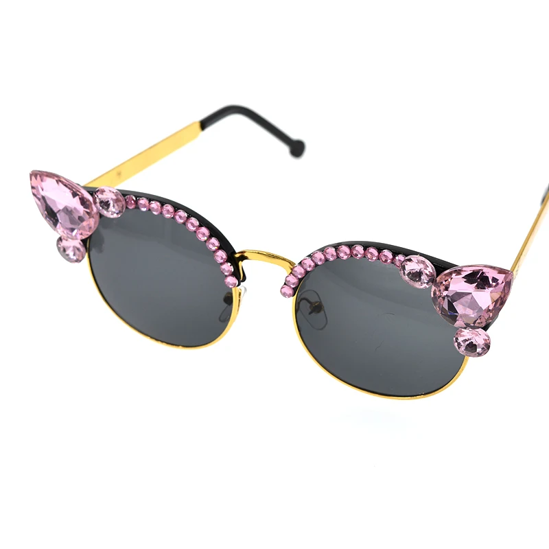 2018 Мода барокко Винтаж Для женщин девочек кристаллы "кошачий глаз" Ретро Стразы очки летний пляж вечерние очки подарок