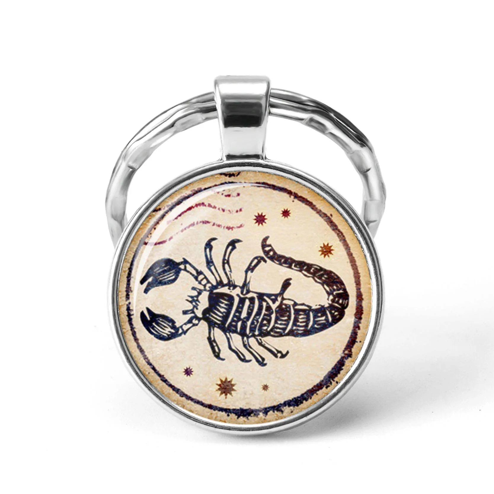 25 мм круглые стеклянные кабошон Знаки зодиака брелки созвездия цепочки кольца