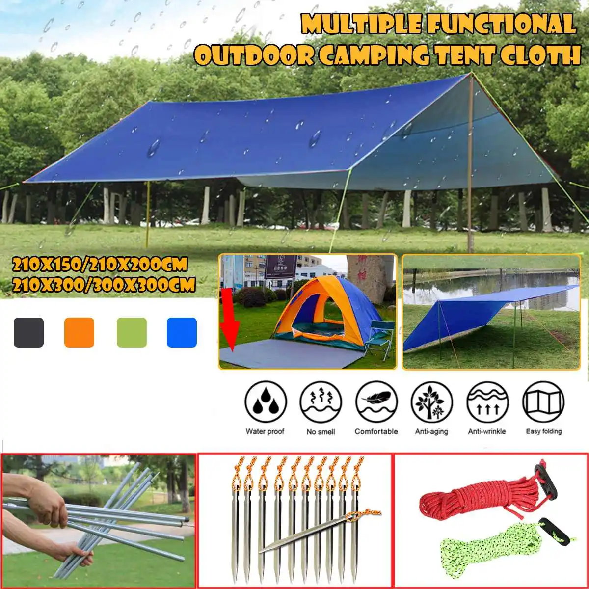 

Sun Shade Sail Shelter Sunshade Protection Outdoor Canopy Garden Patio Pool Awning Camping Picnic Tent Hammock Rain Fly