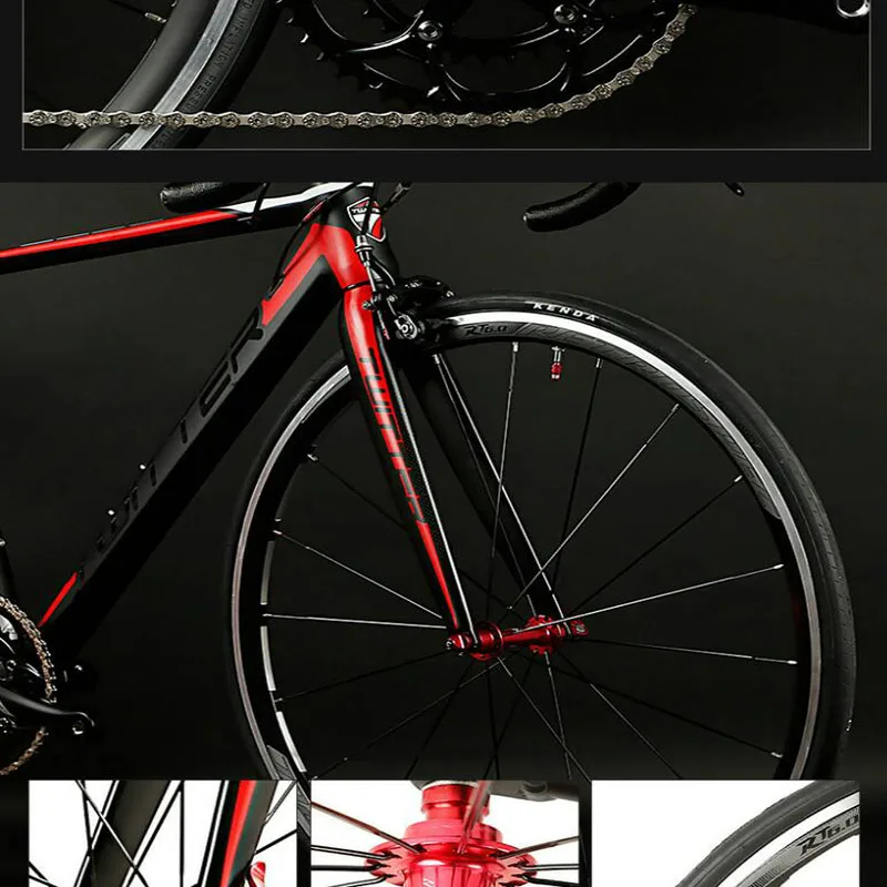 Sale 700C Road Bike 18 Speed Light Aluminum Speed Change Racing Bike Rigid Double V Brake Super Comfortable Cushion 4