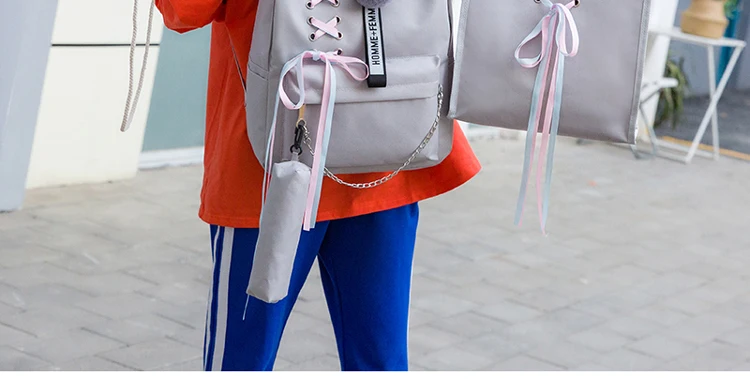 4 шт./компл. для женщин водостойкий нейлоновый рюкзак элегантный дизайн школьные ранцы для подростков обувь девочек большой ёмкость студент