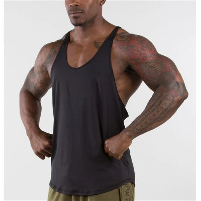 Gyms Singlets Mens Blank Tank Tops 100 Cotton Sleeveless Shirt
