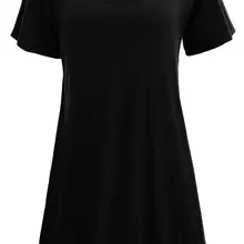 Новая синяя Удобная длинная футболка с коротким рукавом