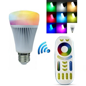 

KINGOFFER New AC85-265V E27 9W RGBCCT RGBWW+ Color Temperature Mi light dimmable 2.4G Wireless led bulbs mi.light CE ROHS