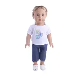 Футболка костюм EXO Bjd 18 дюймов Кукла Девочка аксессуары подарок для Chilren Мода