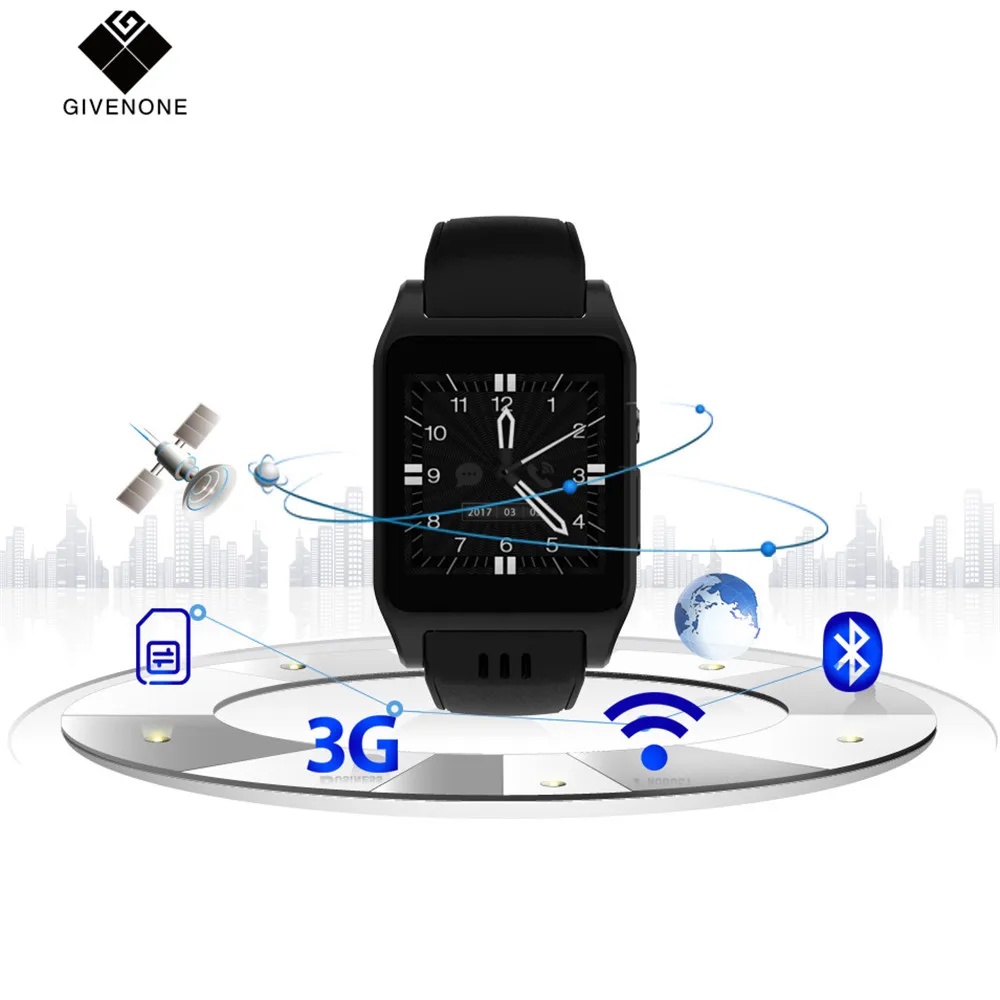 

GIVENONE X86 Bluetooth SmartWatch Android 4.4 support Sim Card 3G 30W Wifi GPS Camera Wristwatch Bluetooth 4.0 Multiple Function