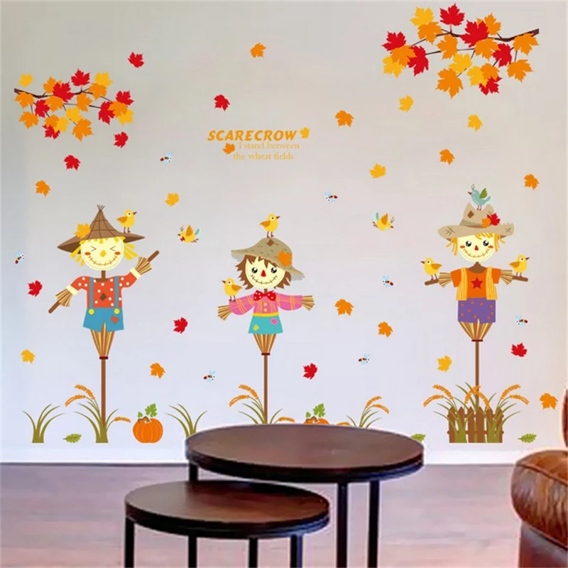 1Pcs Scarecrow Vinyl Wall Stickers For Kids Rooms Nursery Wall Decor