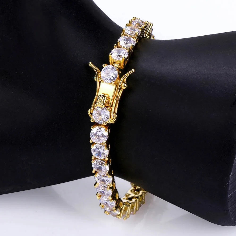 MISSFOX хип хоп 4 мм мужской браслет для тенниса Аллах роскошный бренд 18k