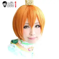 HSIU высокого качества Rin Hoshizora косплей парик LoveLive! Любовь жить костюм играть парики для взрослых Хэллоуин аниме-волосы бесплатная доставка