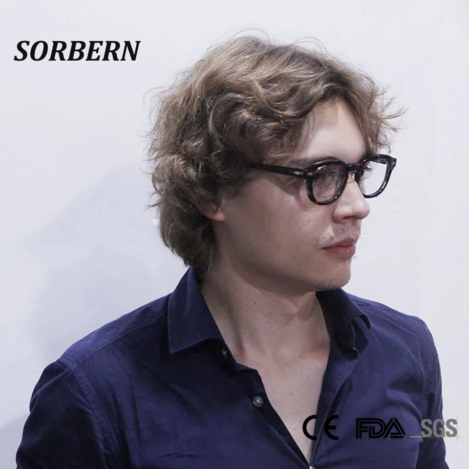Skup SORBERN octan Retro okulary optyczne rama mężczyźni w stylu Vintage Oprawki do okularów okrągłe okulary jasne okulary kobiet óculos De Grau Feminino