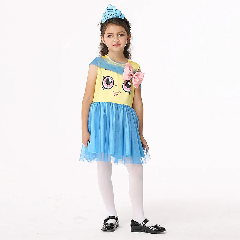 

Halloween Costumes for Kids Cosplay sleeveless Headdress dress Stage Outfits for Children Set Infant Girls Clothes for Party