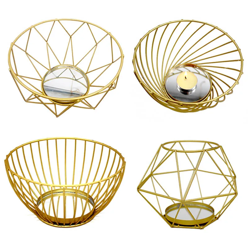 3D геометрический подсвечник из кованого железа полый подсвечник подсвечник для свадебного украшения настольное украшение Новинка