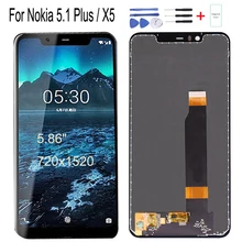 Original 5.86 inch For Nokia 5.1 Plus X5 LCD Display Touch Screen Digitizer Assembly TA-1120 TA-1105 1102