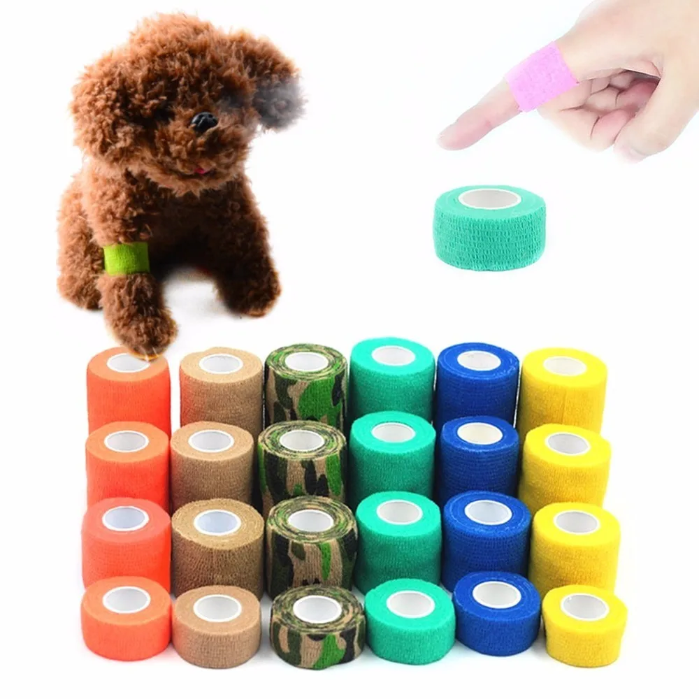 4 Sizes font b Pet b font Multi functional Solid Self adhesive Elastic Bandage Breathable Tearing