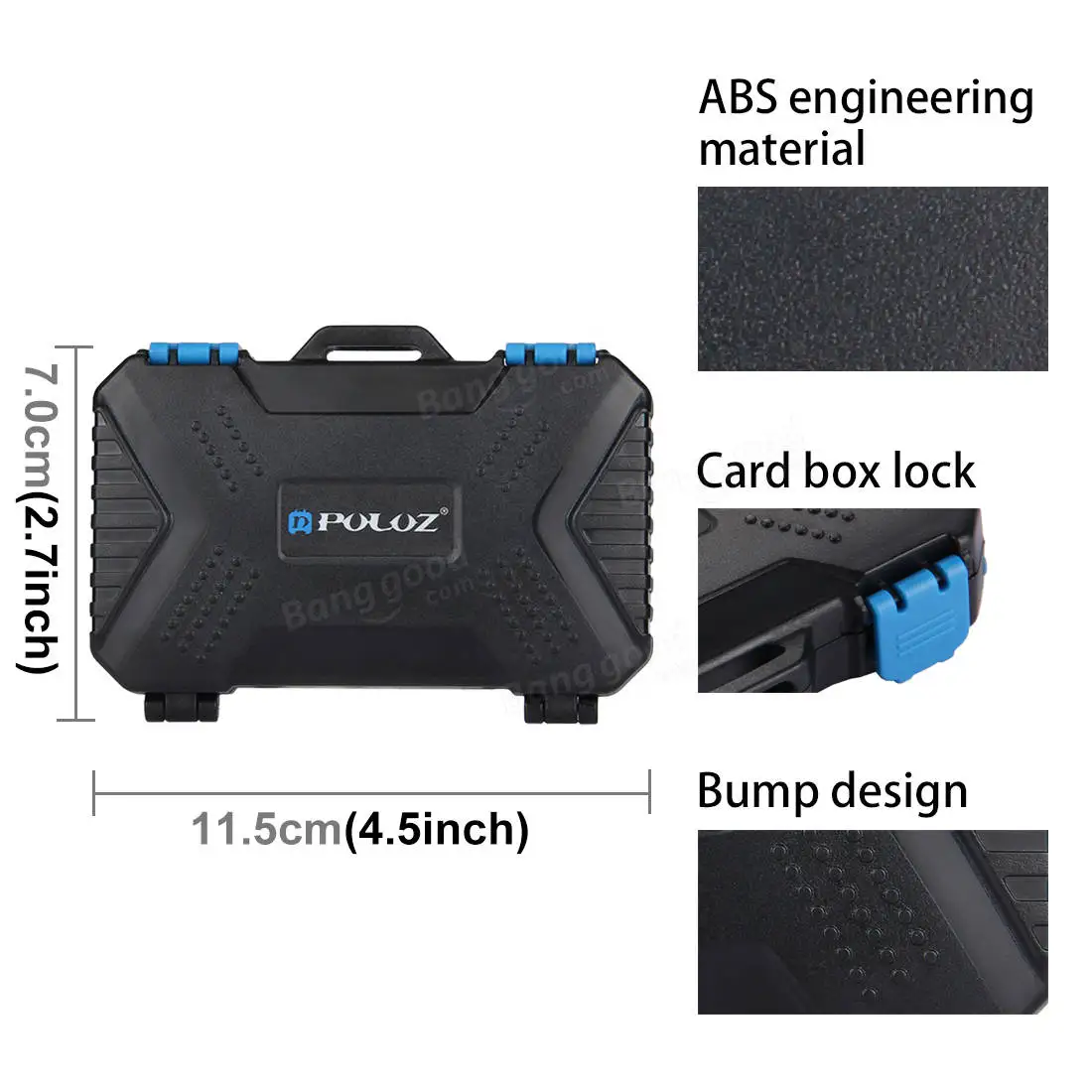 PULUZ PU5002 27 in 1 Waterproof Camera Memory Card Case for CF SD TF Card PIN SIM Micro-SIM Nano-SIM