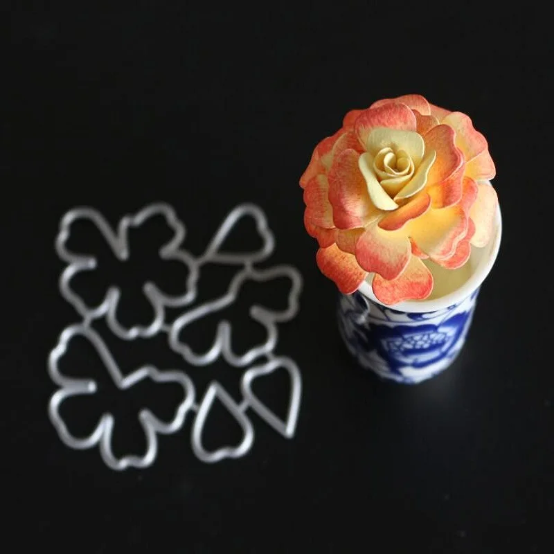 6pcs flowers Petals Metal Cutting Dies and Clear Stamp Set for DIY Scrapbooking Photo Album Decorative Embossing Stencils | Дом и сад