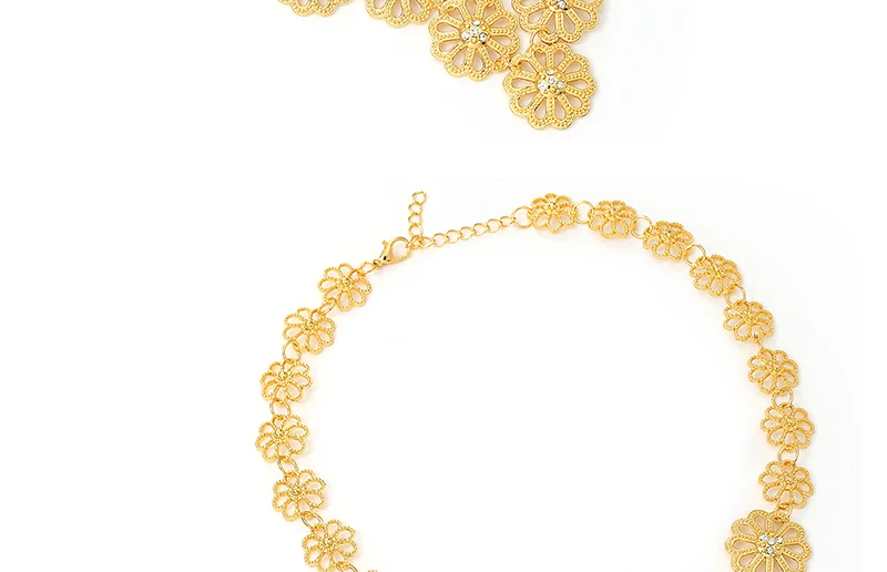  Wedding Bridal Jewelry Sets Imitation Crystal African Beads Jewelry Set Gold Color Nigerian Statement Necklace Set (2)