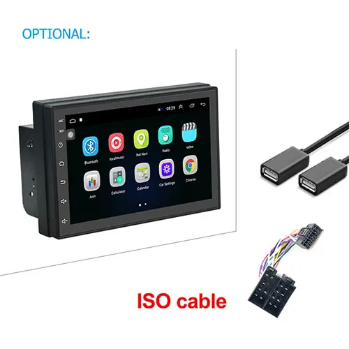 Camecho автомобильный Радио gps Android мультимедийный плеер Bluetooth 2 Din 7 ''сенсорный экран Авторадио FM wifi 2 DIN Авто Аудио плеер стерео - Цвет: ISO Cable