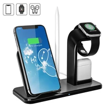 Беспроводное зарядное устройство держатель телефона подставка для Apple Watch Series 4 3 2 IWatch Airpods Iphone 11 Pro Max XS MAX XR 8 Plus док-станция