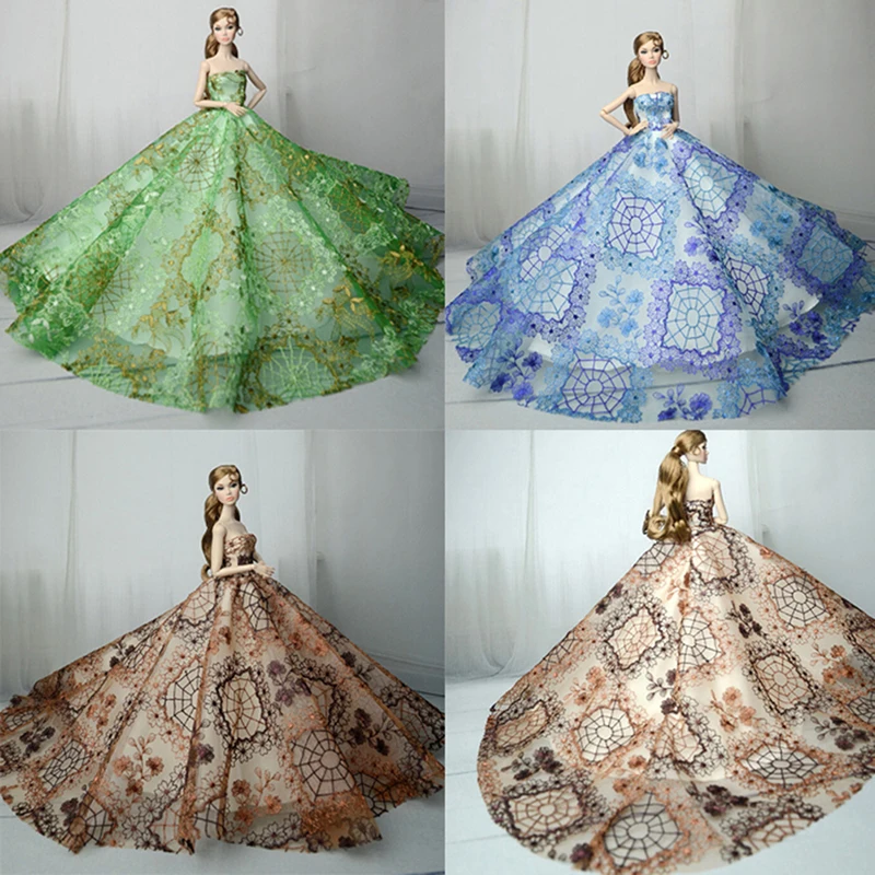 

High Quality Beautiful DIY Handmade Party Dress Doll Clothes Beautiful Wedding Dress For Toys For Children