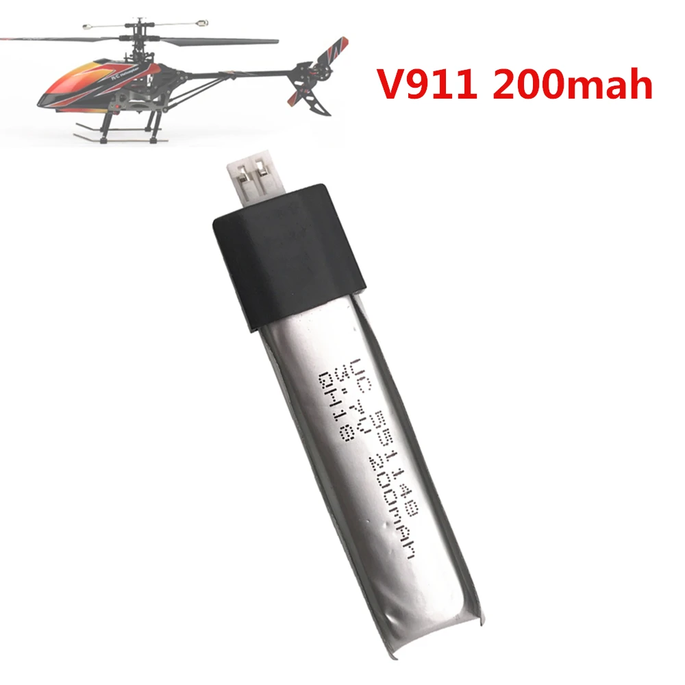 3 7 V 200mAh литий-полимерный Батарея для WLtoys V911 V911-1 V911-2 2 4G 4Ch Запчасти