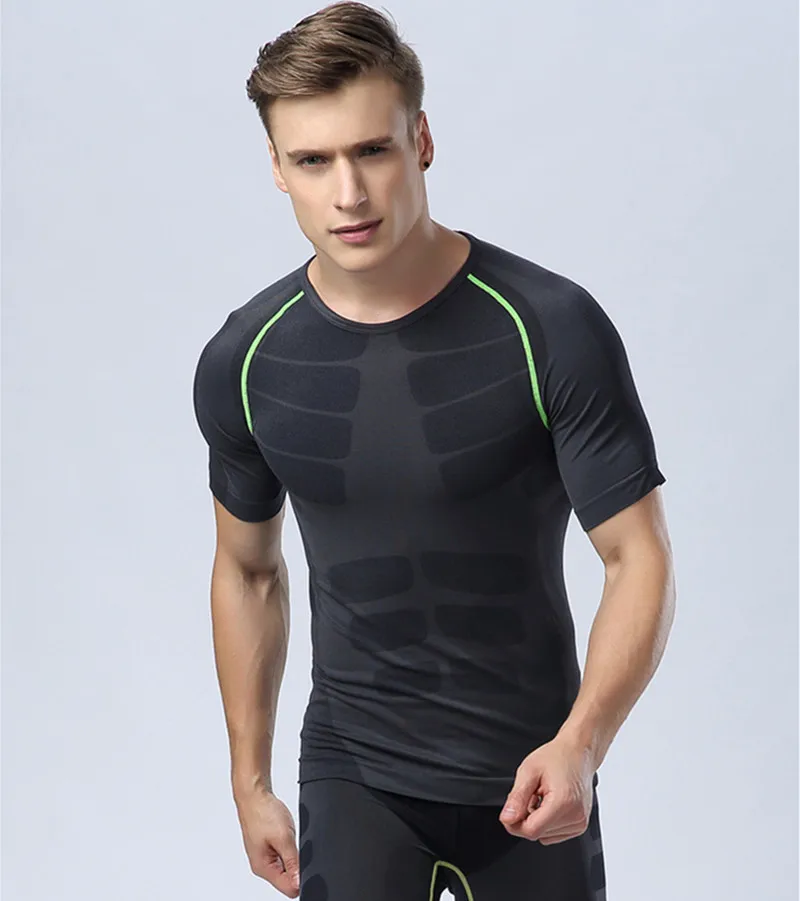 Men's Slim Fit Short Sleeve High Elasticity Quick drying breathable ...