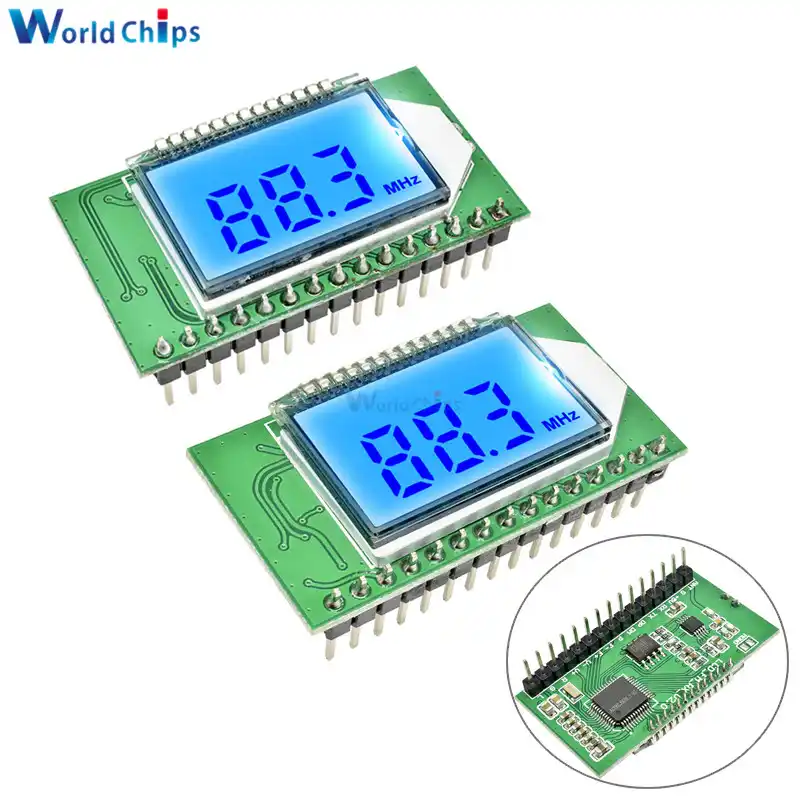 PLL LCD Digital 87-108MHZ FM Radio Receiver Module Wireless Microphone Stereo